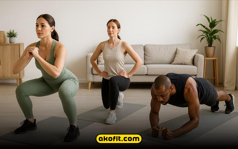 تمرینات خانگی بدون تجهیزات برای تناسب اندام